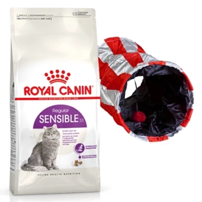 ROYAL CANIN Sensible 4kg 33 hrană uscată pentru pisici adulte cu tract digestiv sensibil + Tunel pentru pisici GRATUIT!