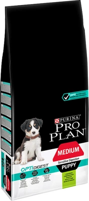 Purina Pro Plan Mediu Cățeluș Sensibil Optidigest Carne de miel și orez 12kg
