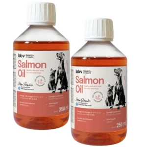 Lab-V 100% Ulei de somon pentru câini și pisici de toate vârstele 2x250 ml presat la rece
